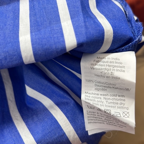 Sz 8 J Crew Blue White Striped Blouse NWT - Picture 6 of 6